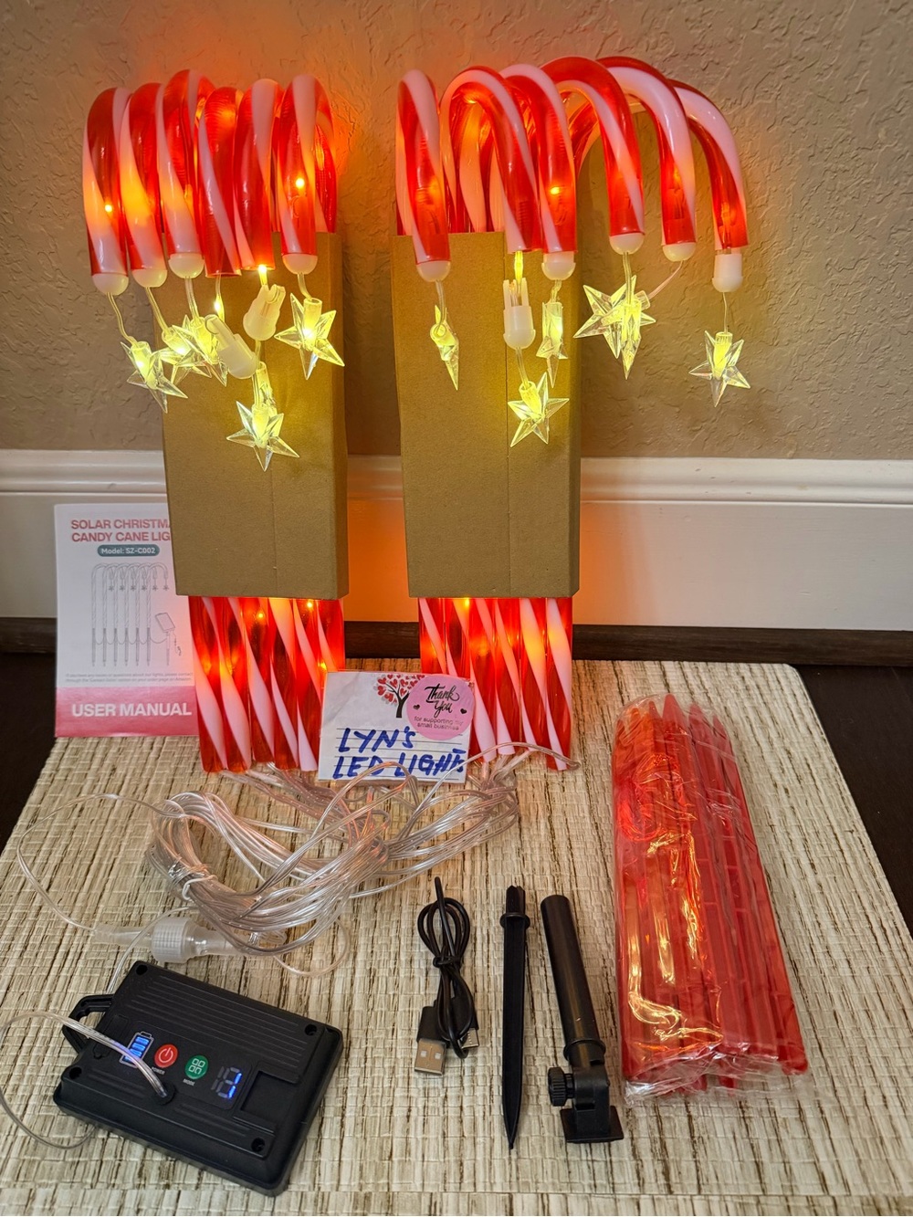 Solar Candy Cane Lights 12pcs